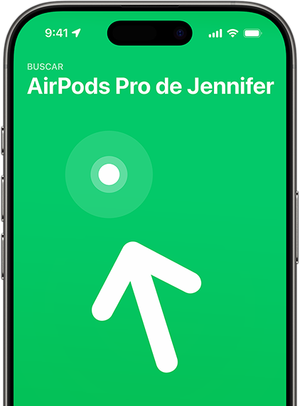 Un iPhone, se muestra la app Encontrar para los AirPods Pro