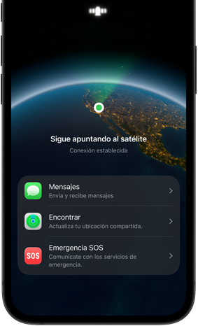 Funcionalidad Mensajes vía satélite en uso
