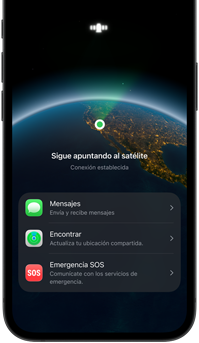 Funcionalidad Mensajes vía satélite en uso