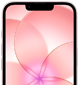 iPhone 17e, vista parcial de la parte frontal con Ceramic Shield 2, color rosa p&aacute;lido, el fondo de pantalla muestra la imagen de una flor rosa
