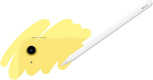 Un trazo hecho con el Apple Pencil revela la parte posterior del iPad y su cámara trasera