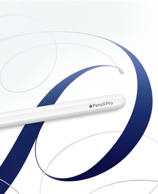 Vista de un Apple Pencil Pro apoyado sobre unos dibujos hechos a mano que muestra sus funcionalidades avanzadas de creatividad