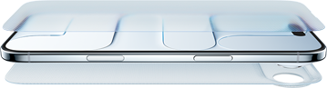 iPhone Air, parte frontal, parte lateral, vista seccionada de capas de Ceramic Shield