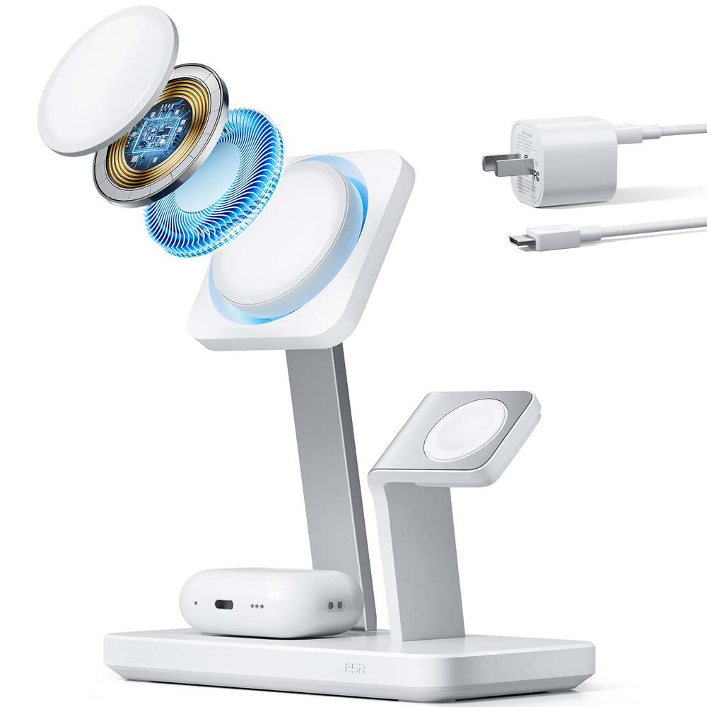 Compra Base de Carga ESR Magsafe 3 en 1 con Enfriador 25W Blanco
