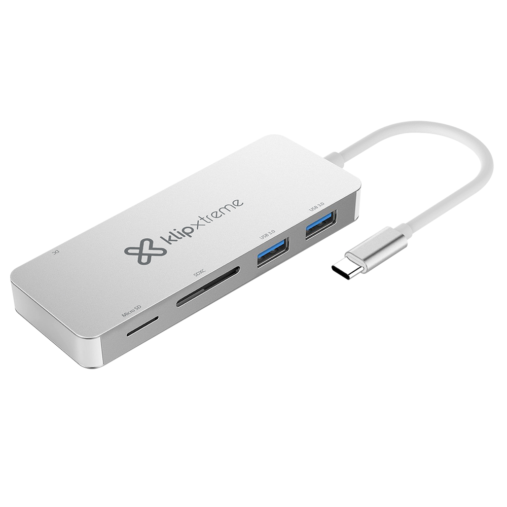 Compra Adaptador Klip Xtreme KCR-500 USB-C 5 en 1 Plata
