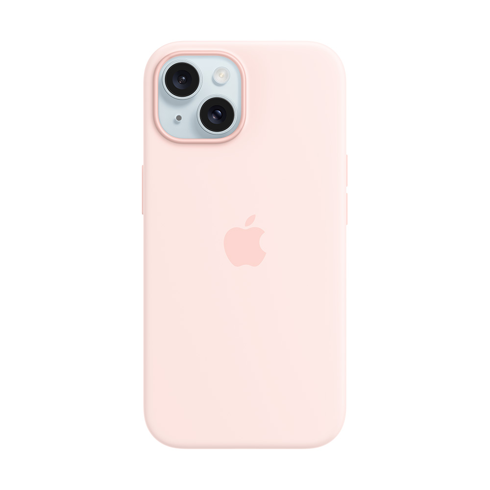 Compra Funda Apple iPhone 15 Plus MagSafe Silicon Rosa Claro
