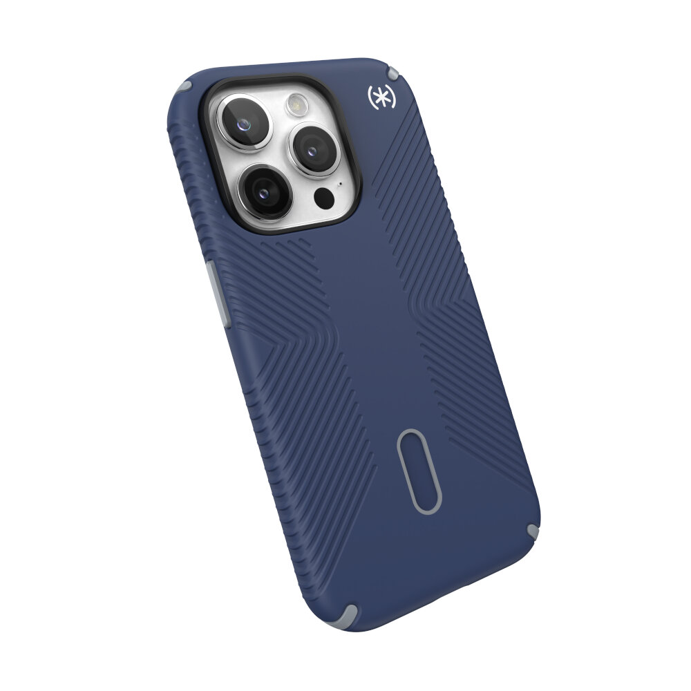 funda speck presidio2 grip iphone 15 pro magsafe clicklock azul       