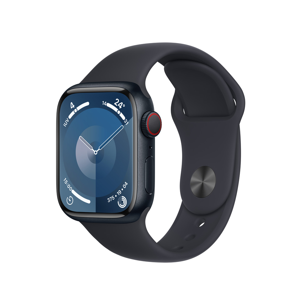 Apple Watch Series 9 GPS Cellular Caja de aluminio color medianoche de 41 mm Correa deportiva color medianoche S M