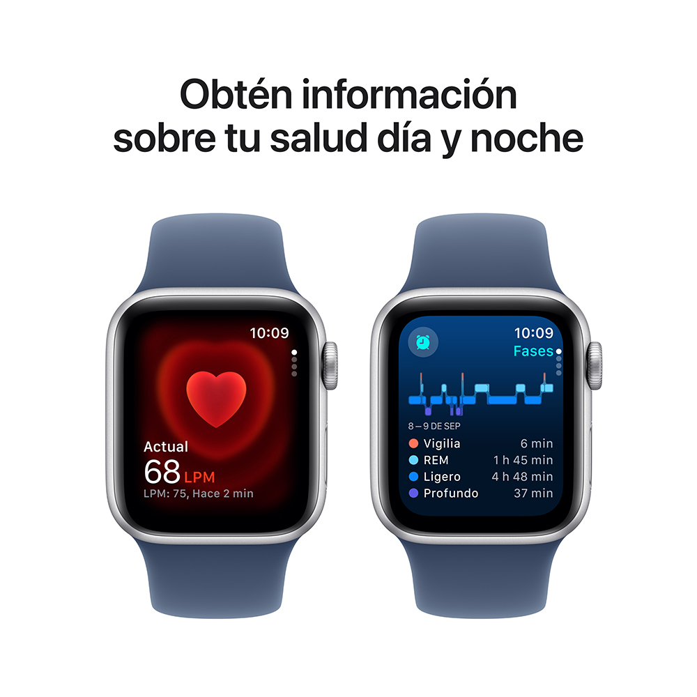 Apple Watch MXEC3CL A SE 2 GPS 40mm Aluminio Plata Dep Azul Demin S M