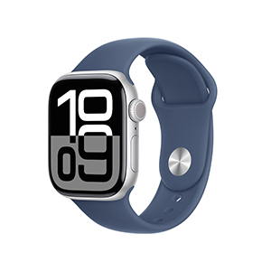 Compra Apple Watch MWWA3AM/A S10 GPS 42mm Aluminio Plata Dep Azul Demin S/M