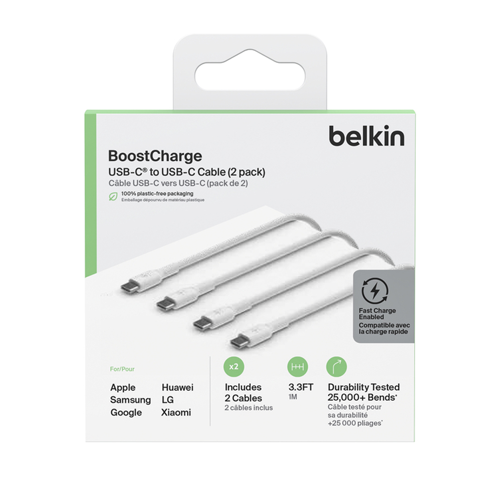 Belkin Cable USB-C a USB-C, longitud 2 metros , color blanco